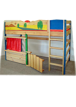 Hochbett Spielbett "Toscana" Holz 150 cm hoch cm direkt vom deutschen