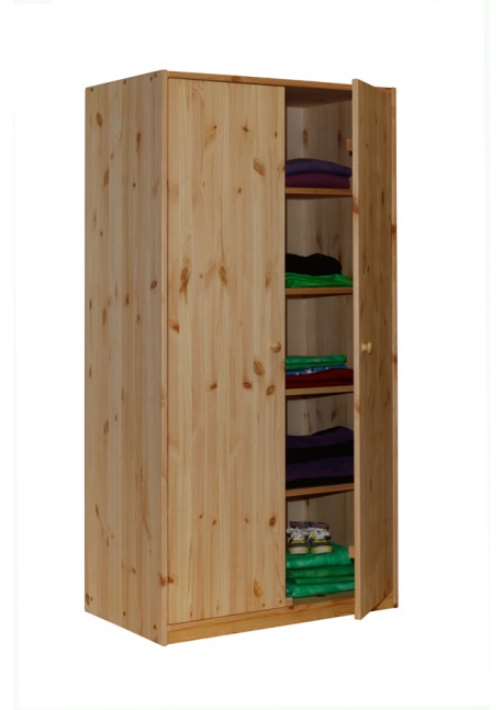 Kleiderschrank Holz massiv "pur" 2 Türen Breite 89 cm Höhe ...
