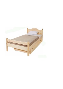 Bettkasten mit Rost als Zusatzbett 85 x 196 x 17 cm Massiv Holz mit Rollen
