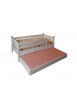Kinderbett "Comtesse" mit Bettrollkasten 70x160cm, Holz massiv, Bio Qualität ohne Schadstoffe, aus nachhaltiger Waldwirtschaft
