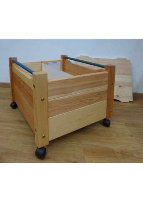 Spielzeugkiste "Comtesse" mit Deckel, aus Holz, Spielzeugwagen mit