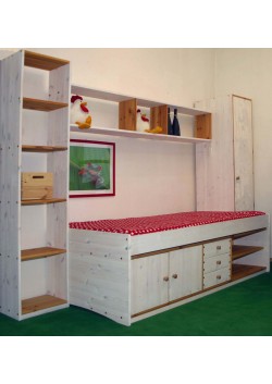 Jugend zimmer "Arkona" Schubladenbett Holz massiv mit Schrankk und  Regalen, direkt vom deutschen Hersteller