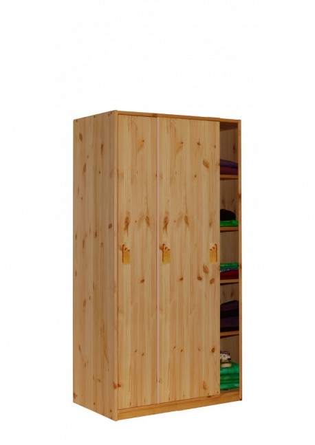 Kleiderschrank Mit Schiebeturen Holz Massiv Breite 89 Cm Hohe 171cm Direkt Vom Deutschen Hersteller Silenta Farbe Naturbelassen Unbehandelt