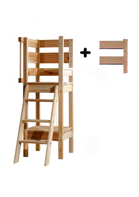 Etagenbett-Treppe  Sicherheitstreppe 140 cm,  Holz massiv, 3 Stufen