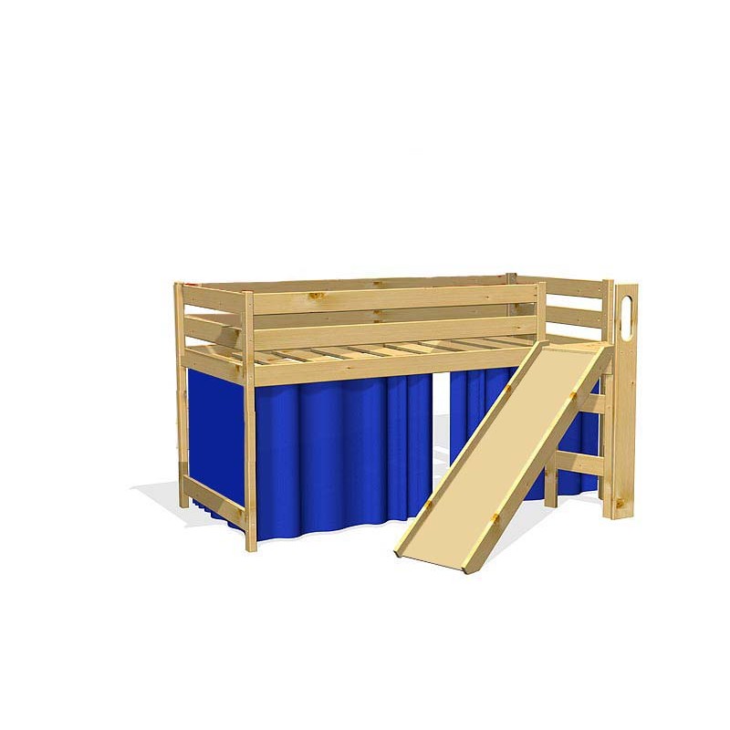 Hochbett Vorhang-Set Bettvorhang Julia Höhe 73 cm für ca. 117-122 cm hohe  Betten, direkt von silenta Farbe blau
